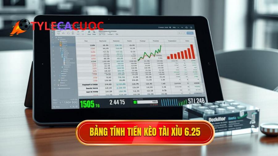 Bảng tính tiền minh họa cho kèo tài xỉu 6.25